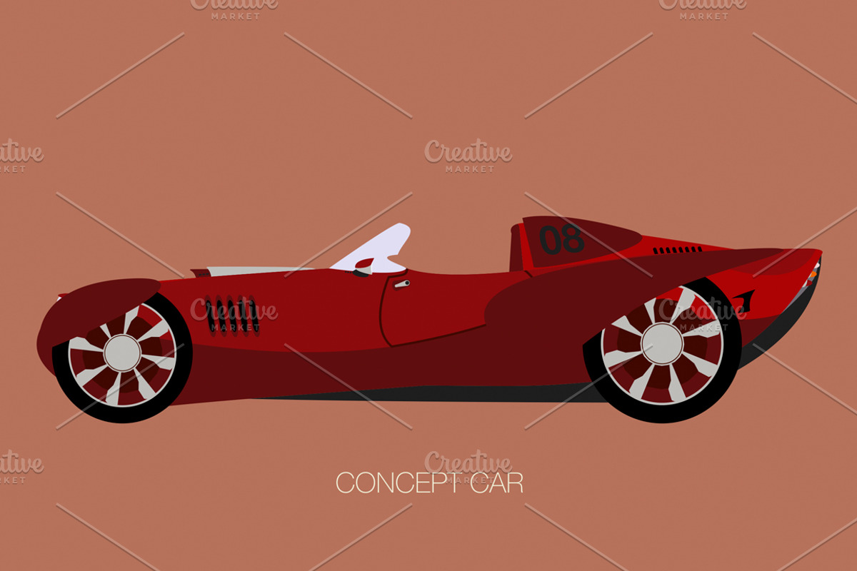 race concept car icon, a Technology Illustration by FMR IBERICA