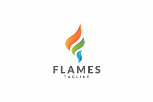 Flames Colorful Letter F Logo