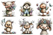 Whimsical Easter Farm Clipart, an Illustration by Craft Nest (Thumbnail 4 of 11)