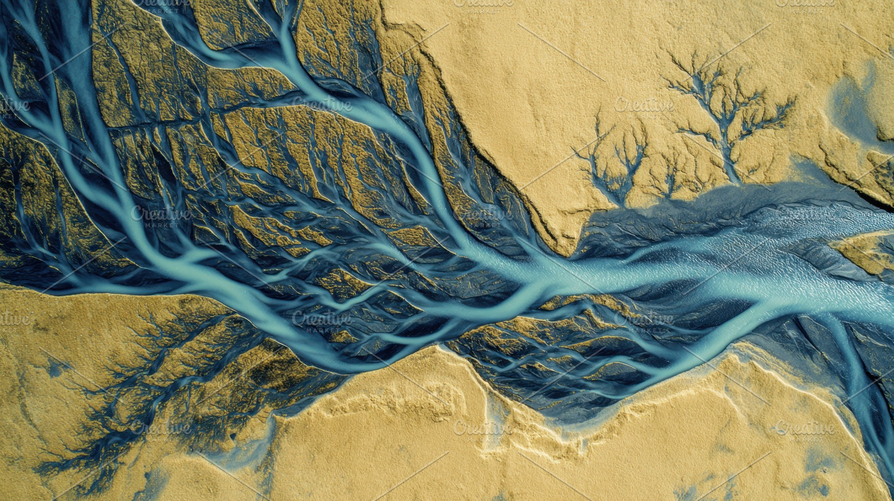 River patterns on sand, a Photo by Beautiful things