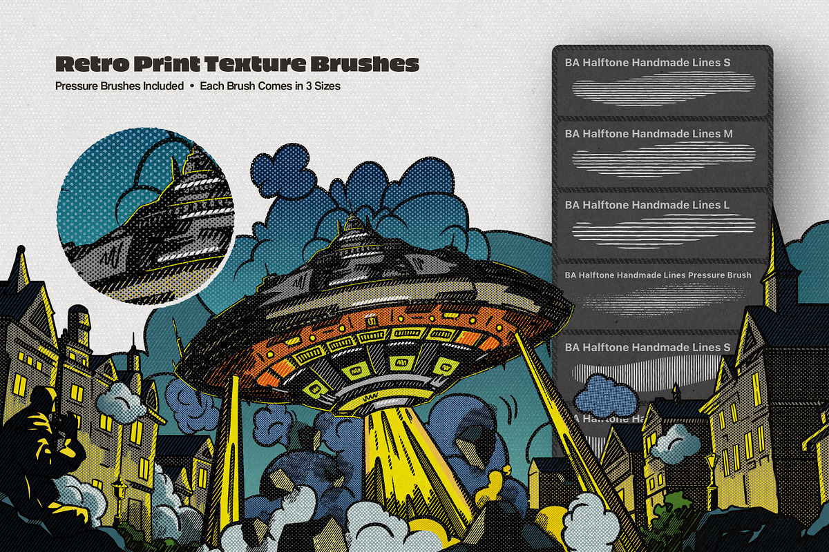 Multi App Retro Halftone Brushes, a Brush Add-On by brushapes.com (Photo 2 of 12)