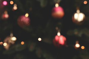 Defocused fir tree with red baubles, a Holiday Photo by rorygez fresh