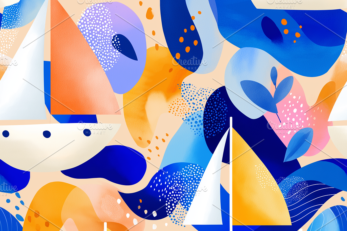 Sailing boats / Coastal patterns Set, a Pattern Graphic by LoveDesignShop (Photo 4 of 8)