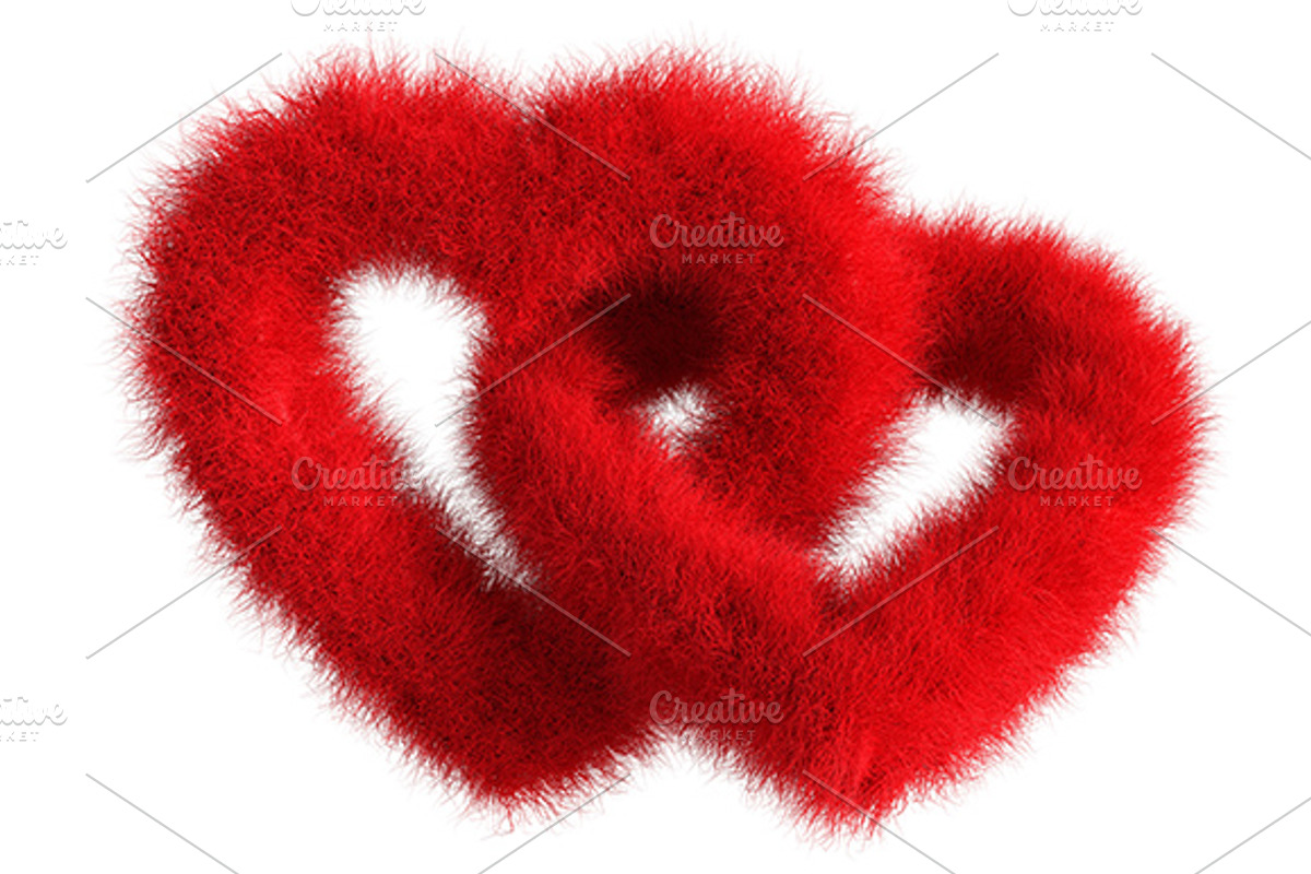 Joined red plush hearts, a Background Graphic by AK Design (Photo 1 of 3)