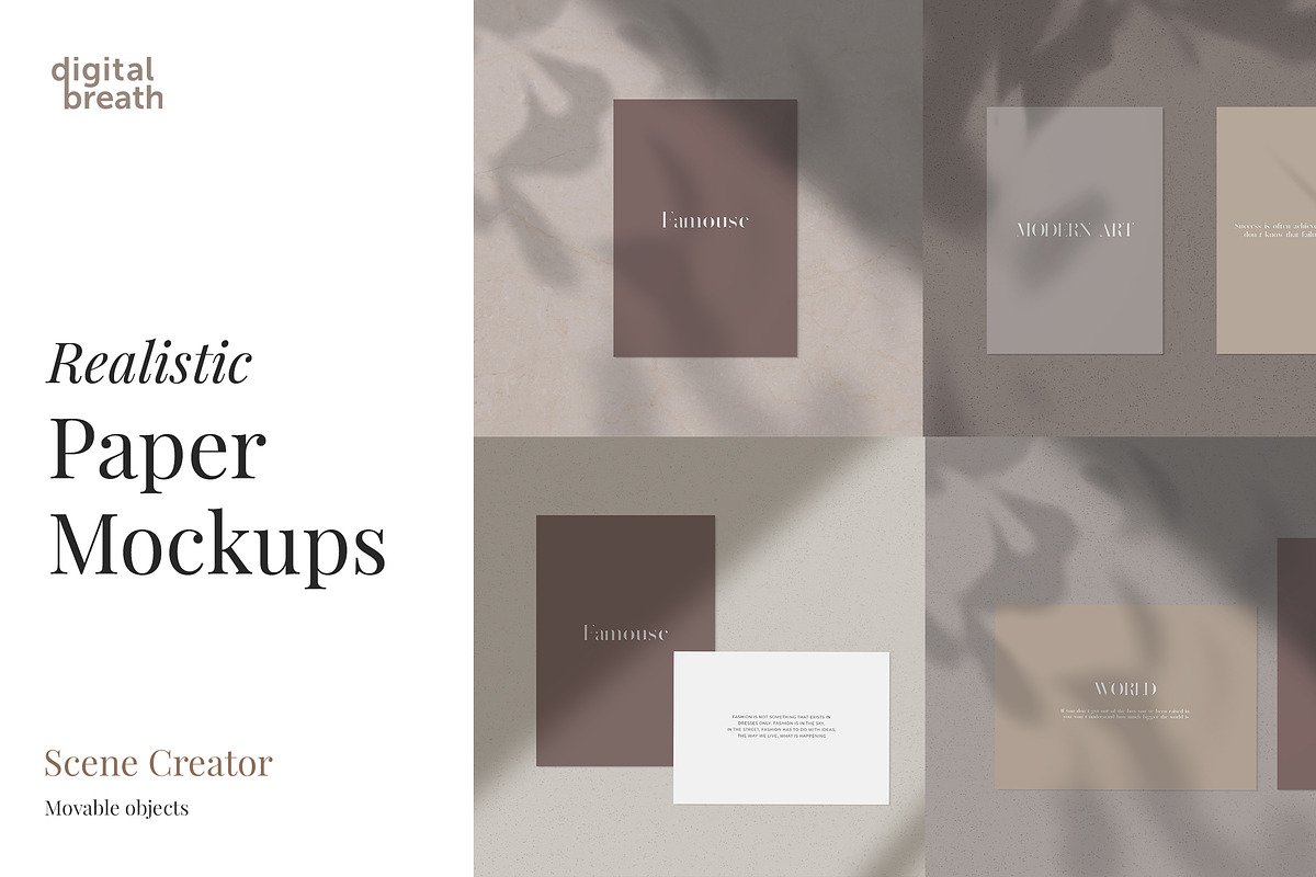 Realistic Paper Mockup, a Product Mockup by Digital Breath templates (Photo 1 of 5)