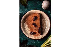 Halloween chocolate cake with skull, a Food & Drink Photo by Yulia Furman