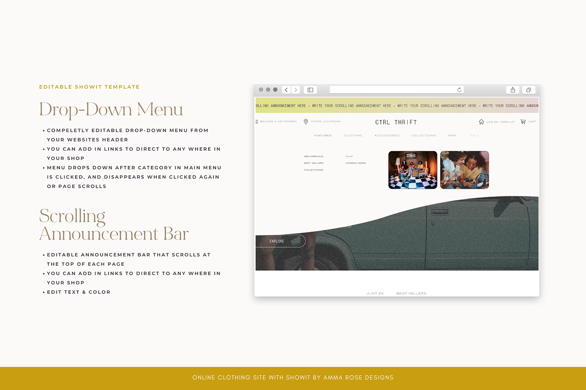 Trendy Online Clothing Showit Site, a Websites & App Template by ammarosedesignsllc (Photo 4 of 8)