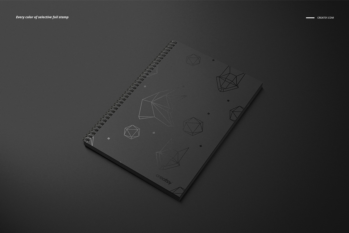A4 Notebook Mockup Set (square holes, a Stationery Template by creatsy5 (Photo 8 of 14)