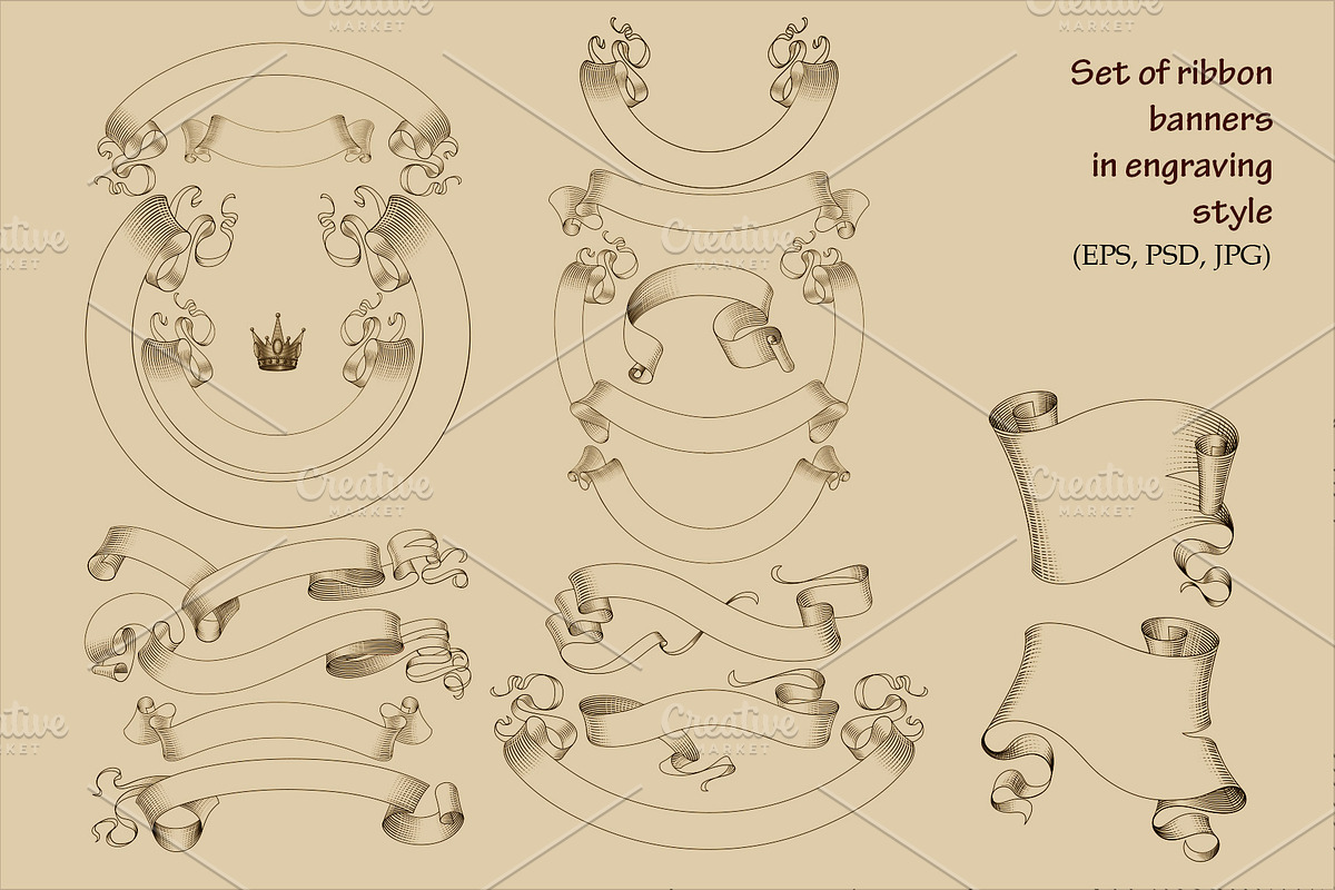 Banners - Vector & PNG, a Decorative Illustration by Retro Graphic Box (Photo 2 of 2)