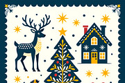 Christmas Delight in Blue and Gold, a Decorative Illustration by Sharon Schwalbe (Thumbnail 2 of 5)