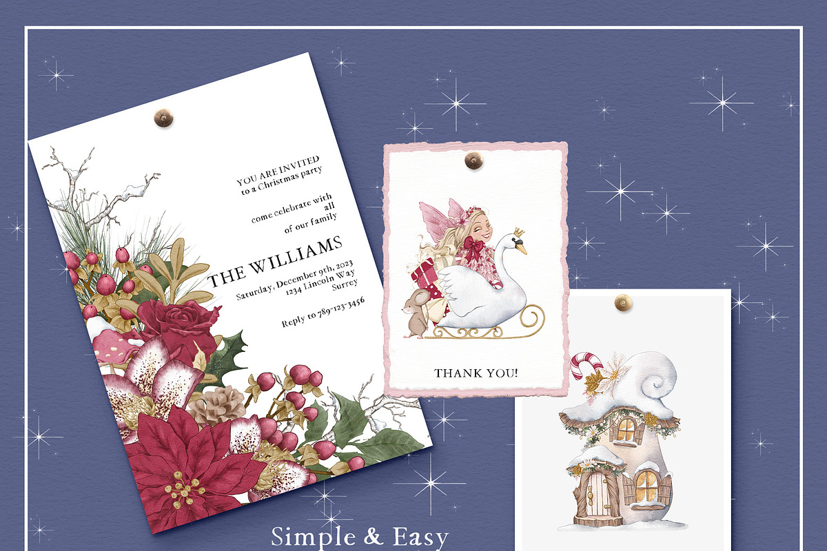 Fairy Christmas-Winter Illustrations, a Seasonal Illustration by Pretty Little Lines (Photo 15 of 16)