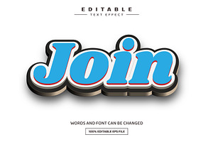 Join 3D Editable Text Effect