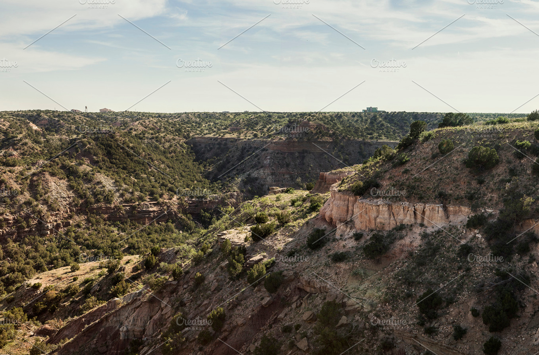 Palo Duro Canyon Landscape Panoramic Containing Palo Duro And Canyon