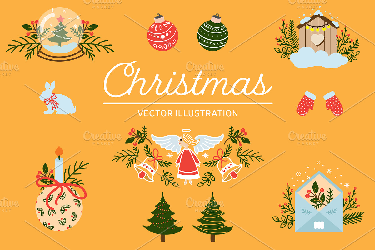Christmas illustration with angels, an Illustration by AnzhelikaGerman (Photo 1 of 2)
