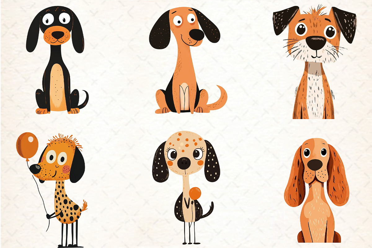 Quirky Dogs Hand-drawn Clipart Png, an Illustration by DreamCafeArt (Photo 2 of 8)