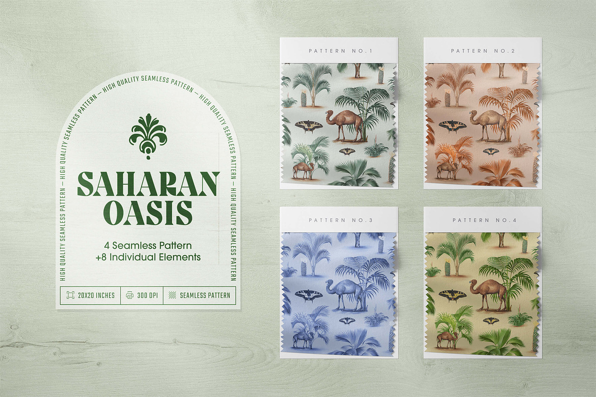 Saharan Oasis Seamless Pattern, a Pattern Graphic by PrintyleStudio (Photo 3 of 16)
