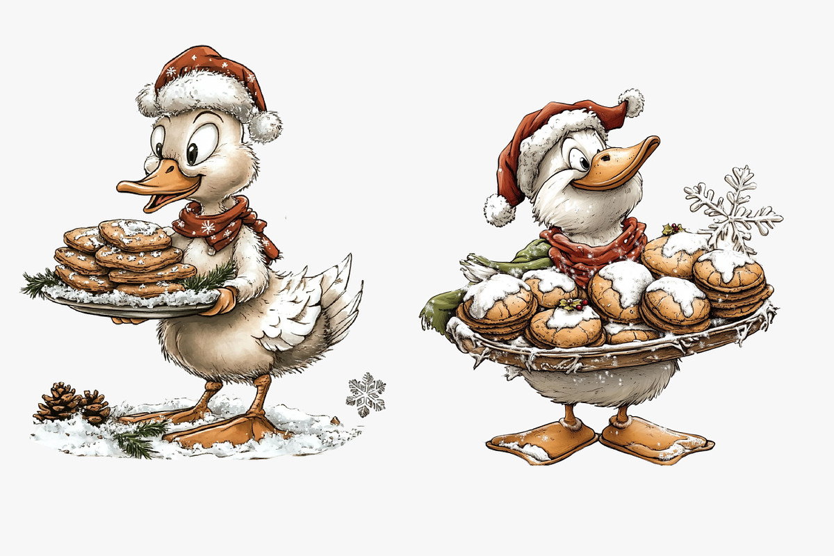 Christmas Geese Clipart, an Illustration by CreationArt (Photo 5 of 5)