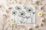 Daisy Flowers Line Art SVG, an Object Graphic by Dervik Art Store (Thumbnail 5 of 8)