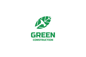 green hammer construction logo, a Branding & Logo Template by ZHR Creative