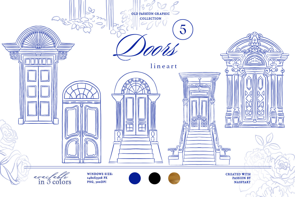 +420 Barbara Vintage Line Art Set, a Decorative Illustration by NassyArt (Photo 24 of 29)