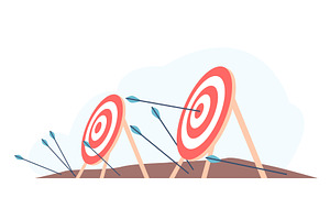 Archery targets. Unsuccessful and, a Finance Illustration by LadadikArt