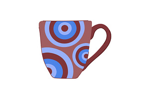 Porcelain Cup Ceramic Cartoon Vector