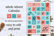 Xmas Advent Calendar | A4 Vertical, a Card Template by AnnaViolet_store (Thumbnail 2 of 10)
