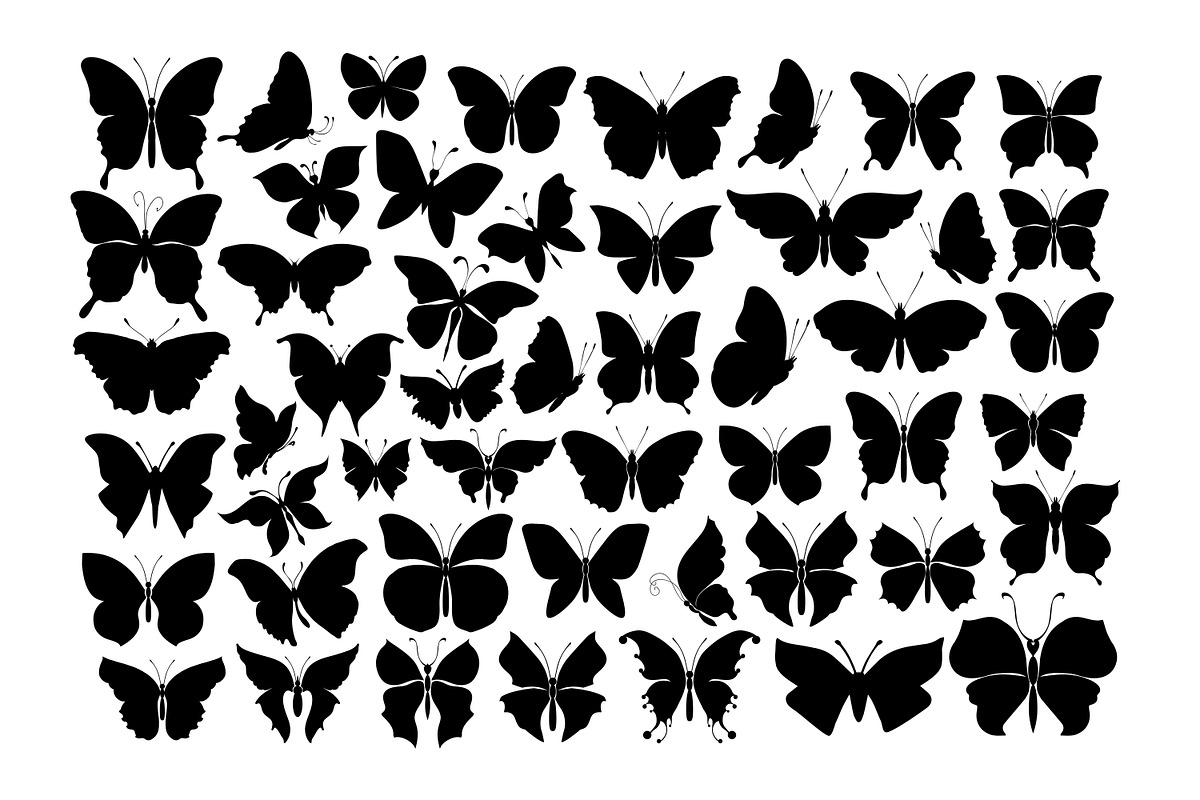 Butterfly silhouettes clipart Svg, an Object Graphic by Glass Cat Design (Photo 3 of 7)