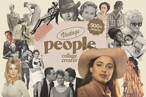 Vintage People Collage Pack 500 Png