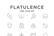 Set line icons of flatulence, an Outline Icon by motorama (Thumbnail 1 of 2)