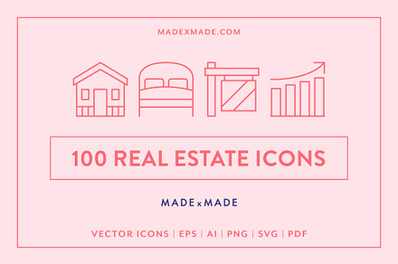 Real Estate Line Icons, an Outline Icon by Made by Made