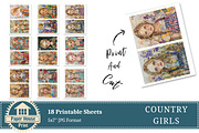 Country Girls Junk Journal Pages, an Illustration by NiiiNArt (Thumbnail 5 of 8)