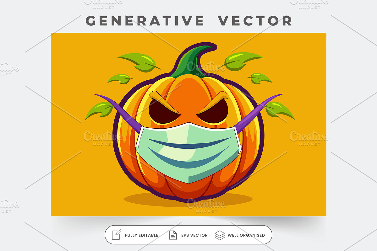 A vibrant pumpkin with a mischievous, a Graphic by Iftikhar Alam
