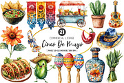 Watercolor Cinco De Mayo PNG, an Illustration by SinaCreation (Thumbnail 1 of 5)