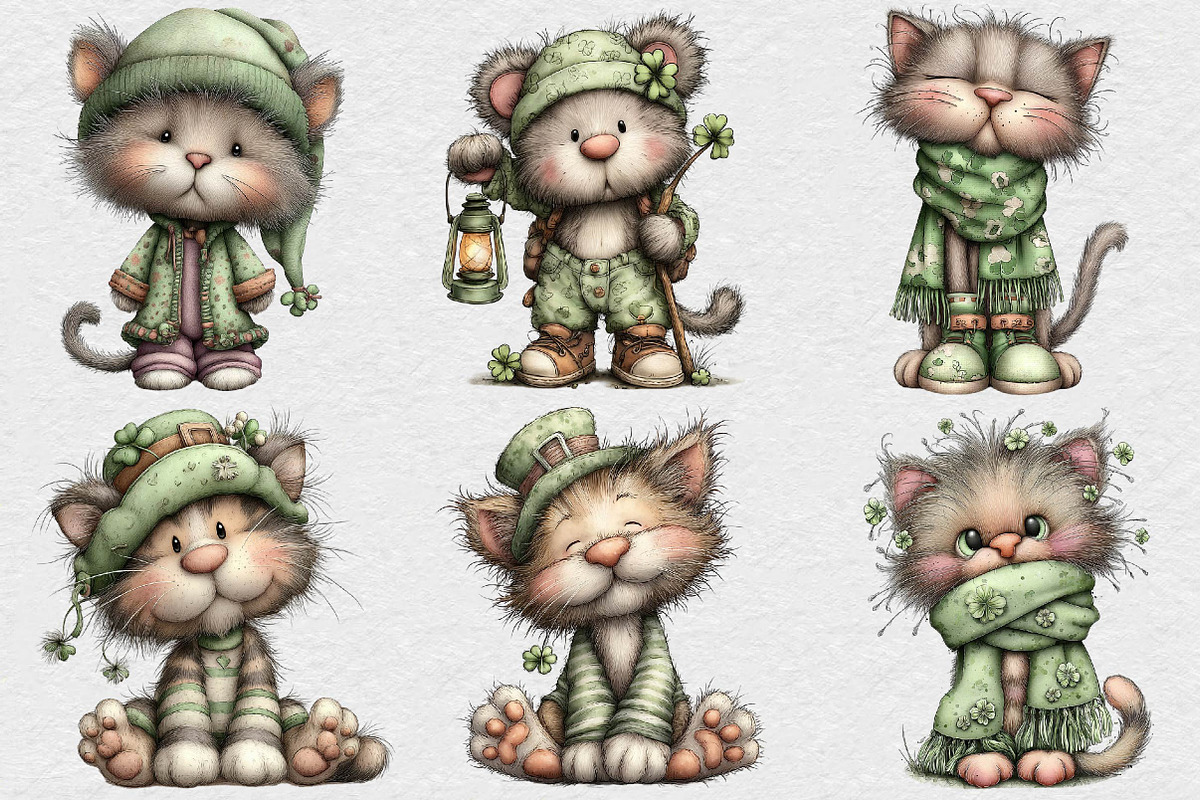Whimsical St Patrick’s Day Cat PNG, an Illustration by DreamCafeArt (Photo 7 of 7)