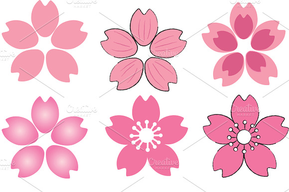 Set Of Pink Cherry Blossom