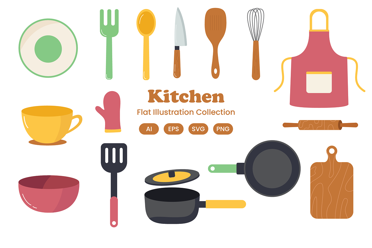Kitchen Stuff Illustration Pack, an Object Illustration by Rahardi Creative