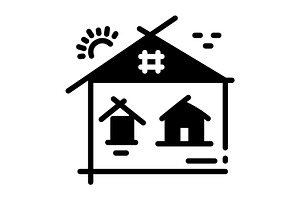 Roughly house solid icon, a Solid Icon by Creative priyanka
