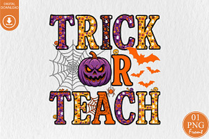 Trick or Teach Halloween Sublimation, a Seasonal Illustration by Rose Art