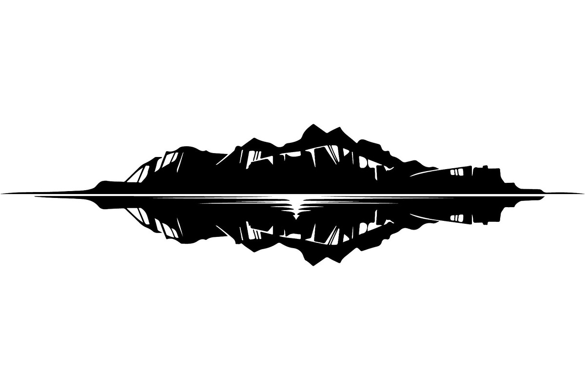 Lake Reflection Silhouette, an Object Graphic by Designer_Momina (Photo 7 of 20)