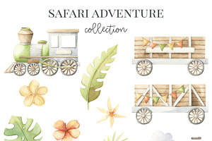 Safari Train - Watercolor Set