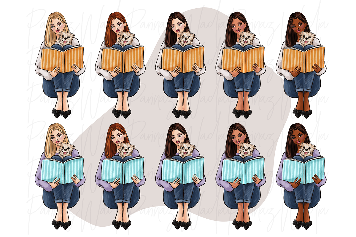 Girls with Books, a Person Illustration by Parinaz Wadia Design (Photo 3 of 11)