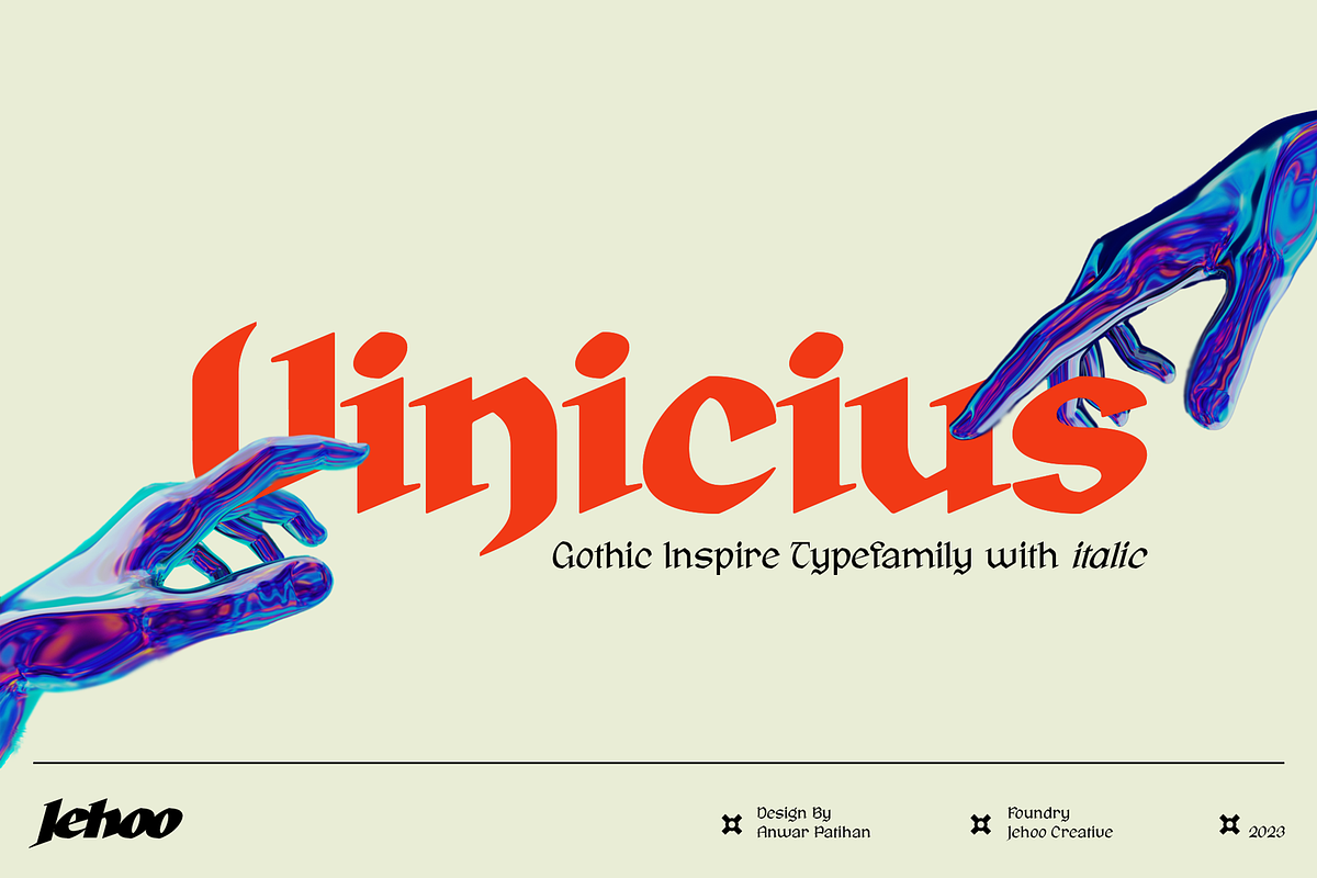 Vinicius - Gothic Inspire Typefamily, a Serif Font by Jehoo Creative (Photo 1 of 12)