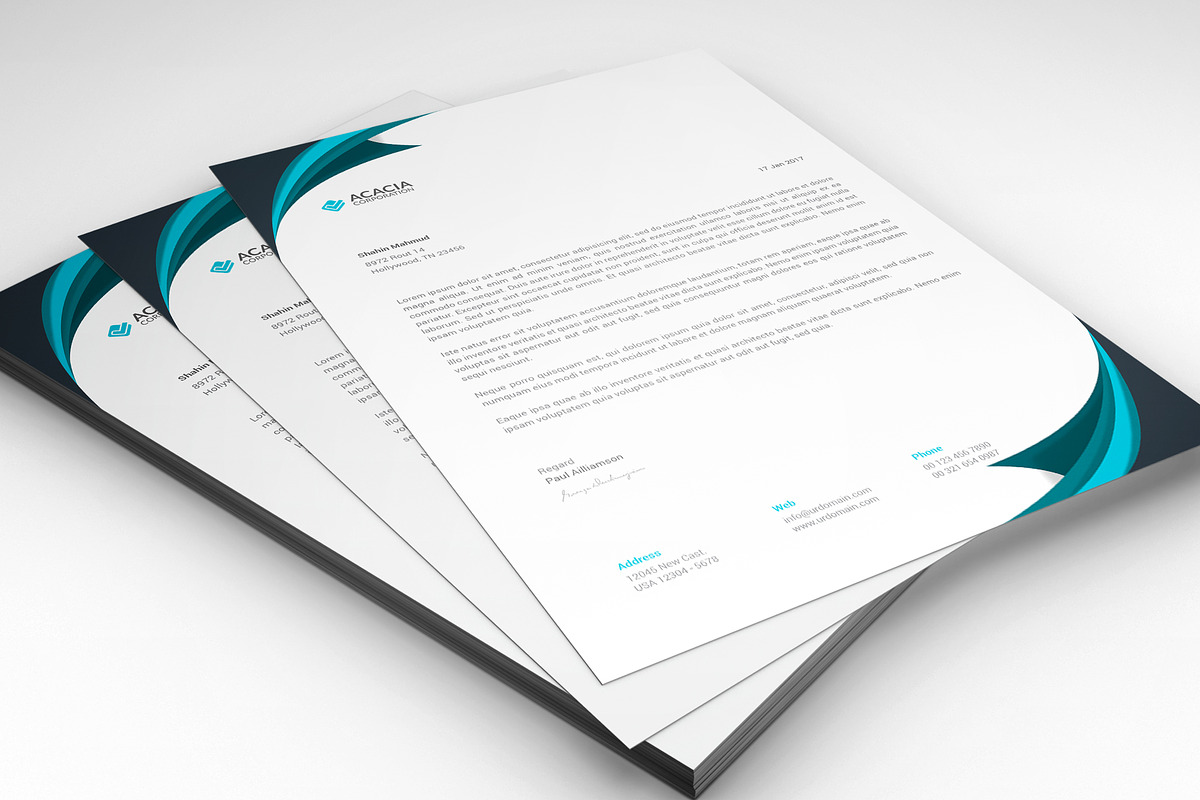Creative Letterhead, a Stationery Template by DesignGhar (Photo 1 of 4)