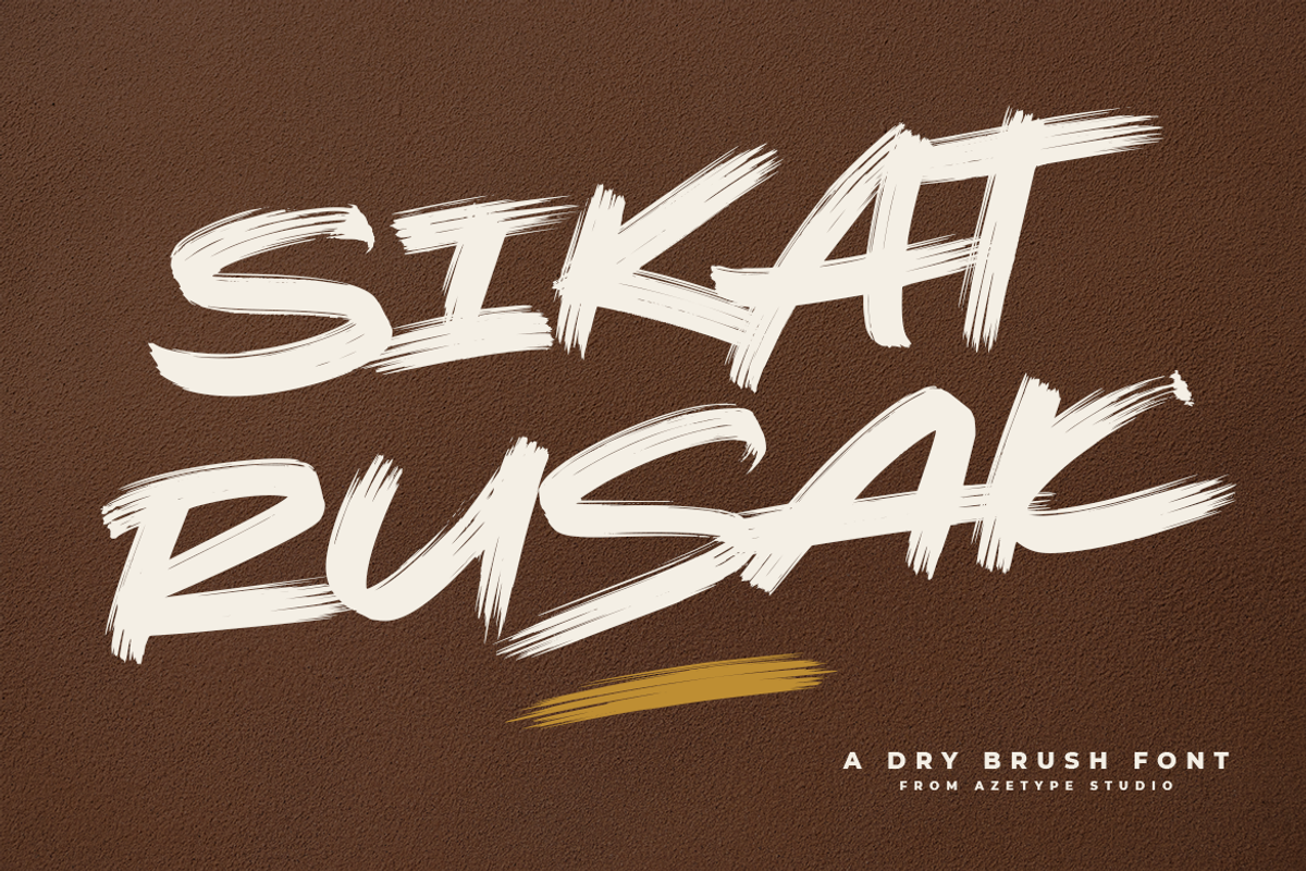 Sikat Rusak • A Dry Brush, a Font by azetypestudios.com (Photo 1 of 22)