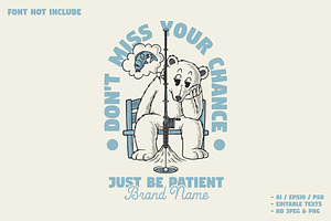 retro fishing polar bear, a Branding & Logo Template by Judsart