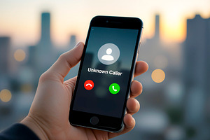 Receiving an unknown caller scam, a Photo by rarrarorro