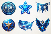 Blue Veterans Day Clipart, an Illustration by RobertsArt (Thumbnail 6 of 7)
