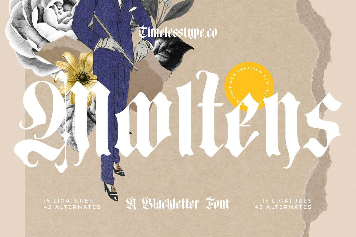Mooltens Modern Blackletter Font, a Blackletter Font by timelesstype.co (Photo 1 of 20)