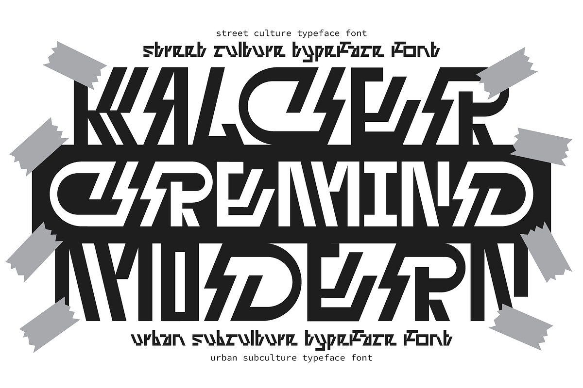 Kalcer Cremind – Streetwear Font, a Symbol Font by Erifqizefont (Photo 1 of 8)